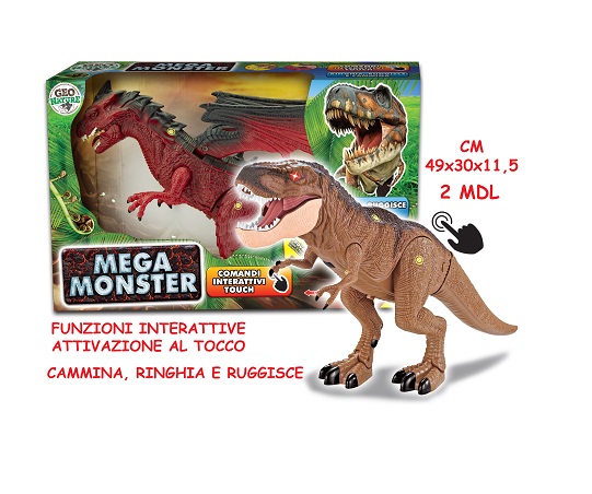 immagine del dinoauro T-Rex marrone e della confezione chiusa.