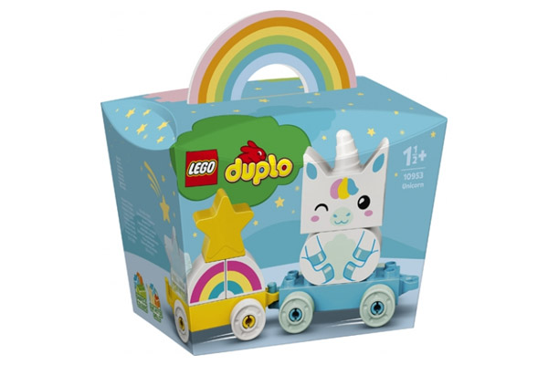 foto della scatola del set lego duplo unicorno