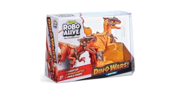 Zuru Robo Alive Dino Wars Toy Figure With Light And Sound Raptor 20x30cm