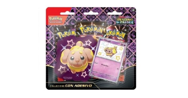 pokemon sv 4.5 destino di paldea collezione con adesivo fidough ita