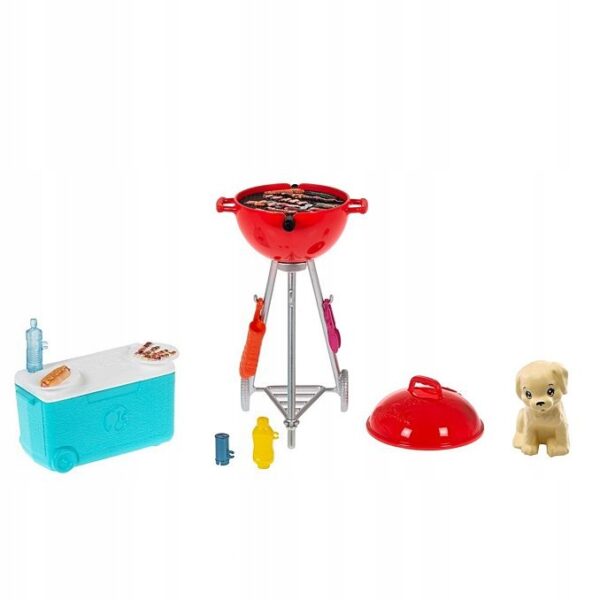 barbie playset barbecue con accessori e cagnolino mattel grg76