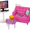 barbie playset salotto tv gattino e accessori mattel hjl55