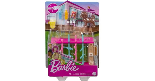 barbie playset calcetto con accessori e cagnolino mattel grg77