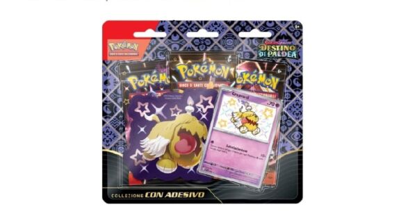 pokemon sv 4.5 destino di paldea collezione con adesivo