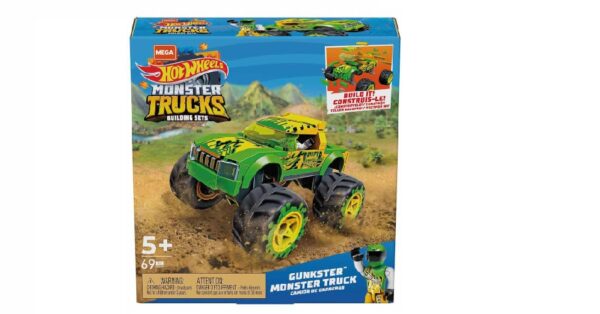 mega construx hot wheel monster truck gunkster hdj94