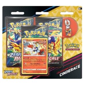 pokemon zenit regale collezione con spilla cinderace ita