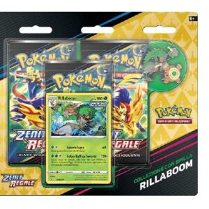 pokemon zenit regale collezione con spilla rillaboom ita