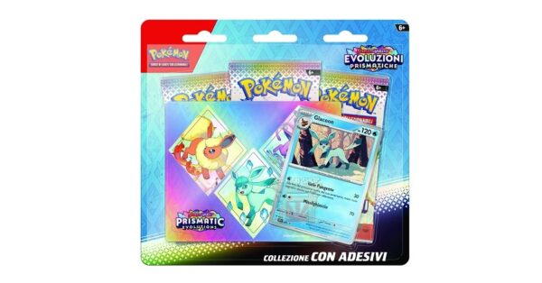 pokemon evoluzioni prismatiche collezione con adesivi glaceon ita