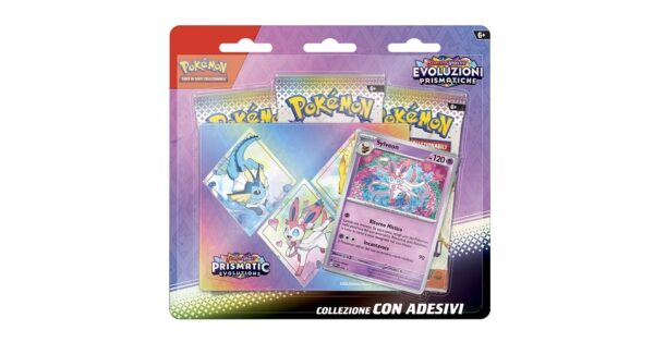 pokemon evoluzioni prismatiche collezione con adesivi sylveon ita