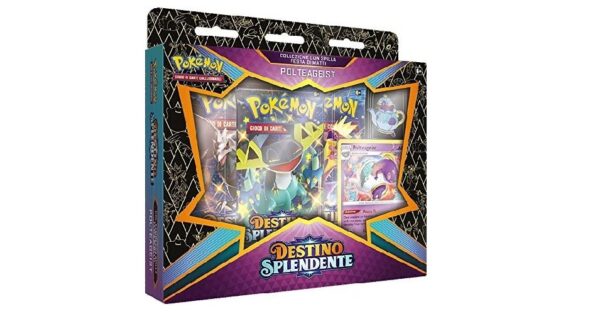 pokemon destino splendente coll. con spilla polteageist ita